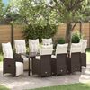 vidaXL Ensemble de salle &agrave; manger pour jardin 9 pcs Marron polyrotin