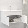 vidaXL Armoire d'&eacute;vier avec lavabo int&eacute;gr&eacute; Blanc Agglom&eacute;r&eacute;
