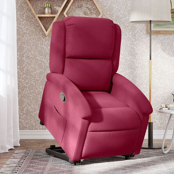 vidaXL Fauteuil inclinable Rouge bordeaux Velours