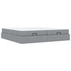 vidaXL Cadre de lit avec matelas avec matelas 2 pcs Gris clair tissu