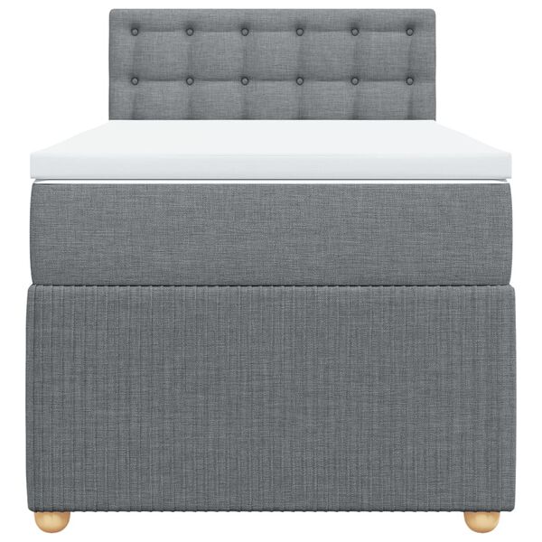 vidaXL Sommier &agrave; lattes de lit et matelas Gris clair 90x190 cm Tissu