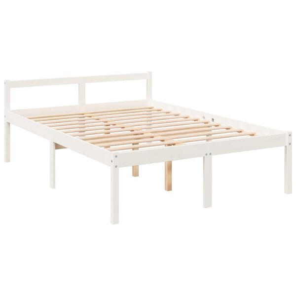 vidaXL Lit pour personne &acirc;g&eacute;e sans matelas blanc 120x190 cm