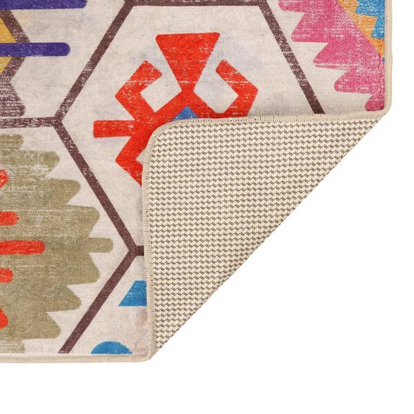 vidaXL Tapis lavable multicolore 80x300 cm antid&eacute;rapant