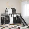 vidaXL Lit mezzanine pour enfants Noir 74,5 x 190 cm M&eacute;tал