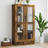 vidaXL Armoire &agrave; vitrine Ch&ecirc;ne fum&eacute; 82,5x30,5x150 cm Bois d'ing&eacute;nierie