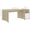 vidaXL Table basse Blanc et ch&ecirc;ne sonoma 90x45x35 cm Bois d&rsquo;ing&eacute;nierie