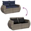vidaXL Salon de jardin avec coussins 8 pcs gris résine tressée acacia