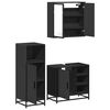 vidaXL Ensemble de meubles salle de bain 3 pcs noir bois d'ing&eacute;nierie