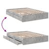 vidaXL Cadre de lit avec tiroirs sans matelas gris b&eacute;ton 120x190 cm