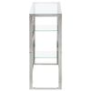 vidaXL Table console argent&eacute; acier inoxydable et verre tremp&eacute;