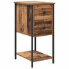 vidaXL Cabinet de chevet avec tiroir 2 pcs Bois ancien 32 x 42 x 70 cm