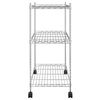 vidaXL Étagère de rangement 3 niveaux et roues 60x35x81cm chrome 150kg