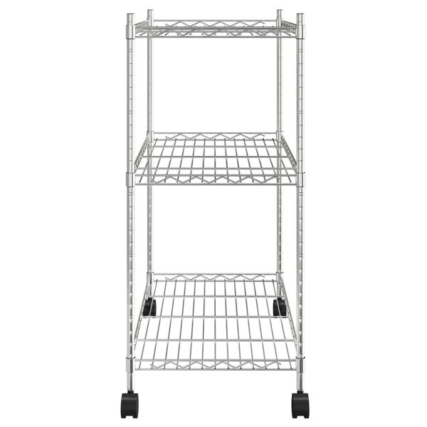 vidaXL Étagère de rangement 3 niveaux et roues 60x35x81cm chrome 150kg