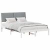 vidaXL Cadre de lit avec t&ecirc;te de lit Blanc 135 x 190 cm Pin massif