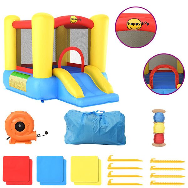 Happy Hop Ch&acirc;teau gonflable avec toboggan 155x215x140 cm