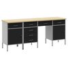 vidaXL Placard de travail avec tiroir 4 pcs Noir 200 x 55 x 85 cm