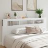 vidaXL T&ecirc;te de lit &agrave; LED blanc 220x18,5x103,5 cm bois d'ing&eacute;nierie