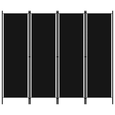 vidaXL Cloison de séparation 4 panneaux Noir 200x180 cm
