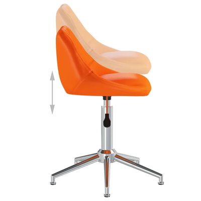 vidaXL Chaise pivotante de salle à manger Orange Similicuir