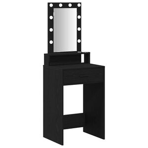 vidaXL Table de Toilette Noir 50 x 41 x 140 cm Bois d'ing&eacute;nierie