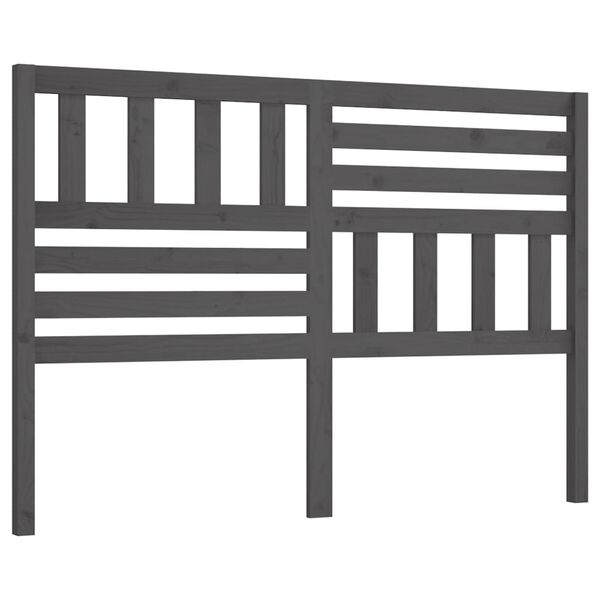 vidaXL T&ecirc;te de lit Gris 126x4x100 cm Bois massif de pin