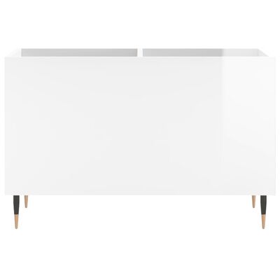 vidaXL Armoire à disques blanc brillant 74,5x38x48cm bois d'ingénierie