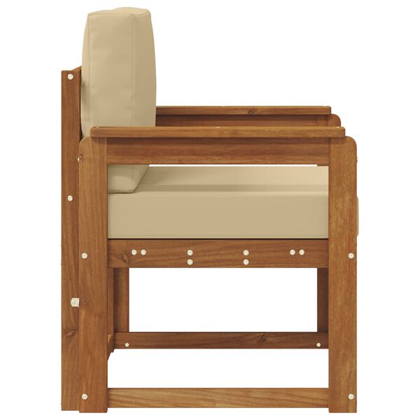 vidaXL Canap&eacute; d&rsquo;ext&eacute;rieur Bois d'acacia massif et polyester Naturel
