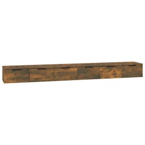 vidaXL Armoires murales 2pcs Ch&ecirc;ne fum&eacute; 102x30x20 cm Bois d'ing&eacute;nierie