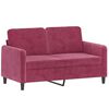 vidaXL Ensemble de canap&eacute;s 3 pcs rouge bordeaux velours