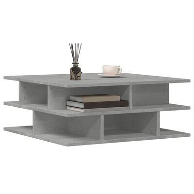 vidaXL Table basse gris béton 70x70x29 cm bois d'ingénierie