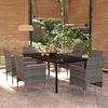 vidaXL Ensemble &agrave; manger de jardin coussins 7pcs Gris et noir