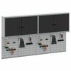 vidaXL Set de Cabinet d'Outils et Pegboard avec &eacute;tag&egrave;re 6 pcs Noir