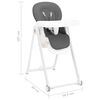 vidaXL Chaise haute b&eacute;b&eacute; Gris fonc&eacute; Aluminium