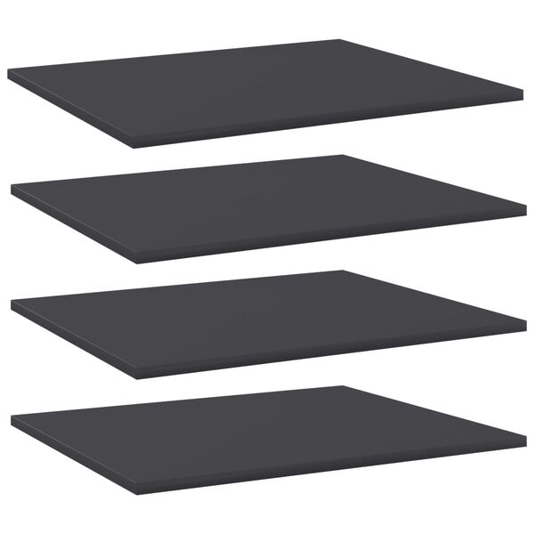 vidaXL Panneaux de biblioth&egrave;que 4 pcs Gris 60x50x1,5 cm Agglom&eacute;r&eacute;