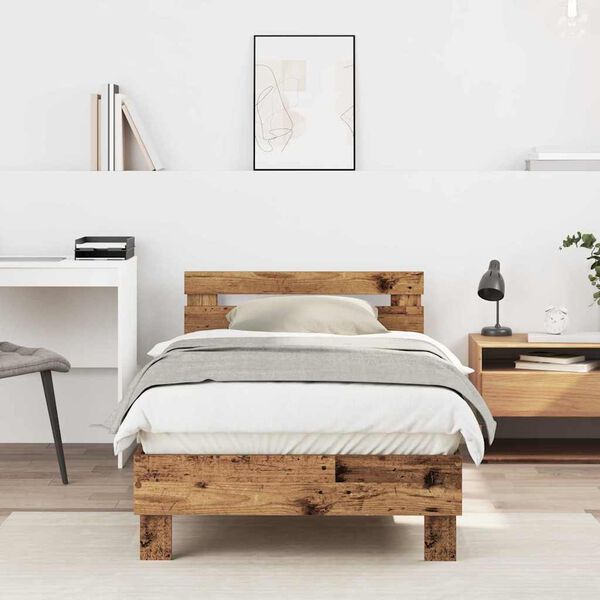 vidaXL Cadre de lit Bois ancien 193 x 95 x 88 cm Bois d'ing&eacute;nierie