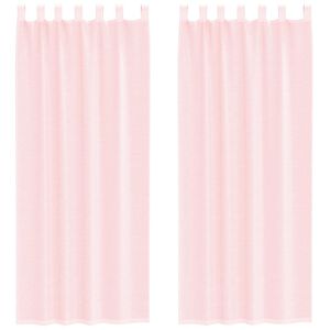 vidaXL Rideaux en voile avec boucles 2 pcs rose clair 140x260 cm