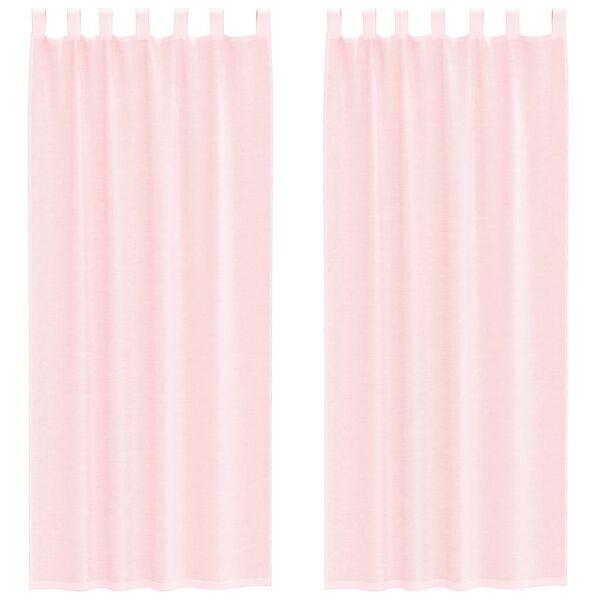 vidaXL Rideaux en voile avec boucles 2 pcs rose clair 140x260 cm