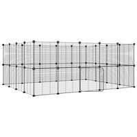 vidaXL Cage animaux de compagnie à 36 panneaux et porte Noir 35x35 cm