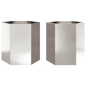 vidaXL Jardini&egrave;res 2 pcs hexagone 46x40x45 cm acier inoxydable