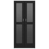 vidaXL Armoire &agrave; vitrine Noir 82,5x30,5x185 cm Bois d&rsquo;ing&eacute;nierie