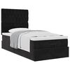 vidaXL Cadre de lit ottoman avec matelas noir 80x200 cm velours