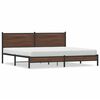 vidaXL Cadre de lit en m&eacute;tal sans matelas ch&ecirc;ne marron 200x200 cm