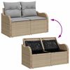 vidaXL Ensemble de canapé de jardin 8 pcs Beige Poly rotin