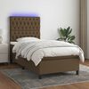 vidaXL Sommier &agrave; lattes de lit et matelas et LED Marron fonc&eacute; 90x190cm