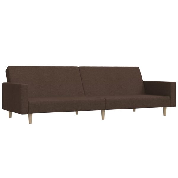 vidaXL Canap&eacute;-lit &agrave; 2 places Marron Tissu