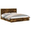 vidaXL Lit de Rangement Ch&ecirc;ne fum&eacute; 180 x 200 cm Bois d'ing&eacute;nierie