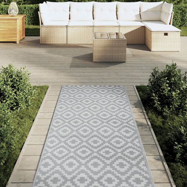 vidaXL Tapis d'ext&eacute;rieur ARAKIL gris 80 x 250 cm PP