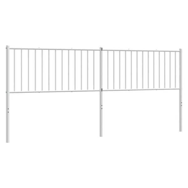vidaXL T&ecirc;te de lit m&eacute;tal blanc 200 cm