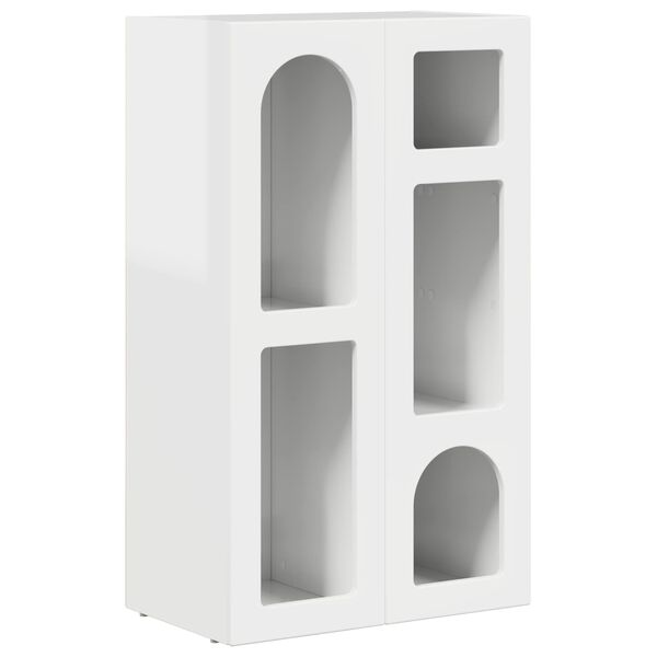 vidaXL Buffet Blanc brillant 59 x 35 x 100,5 cm Bois d'ing&eacute;nierie