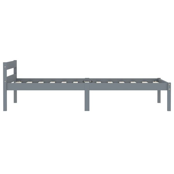 vidaXL Cadre de lit sans matelas gris bois massif de pin 100x200 cm